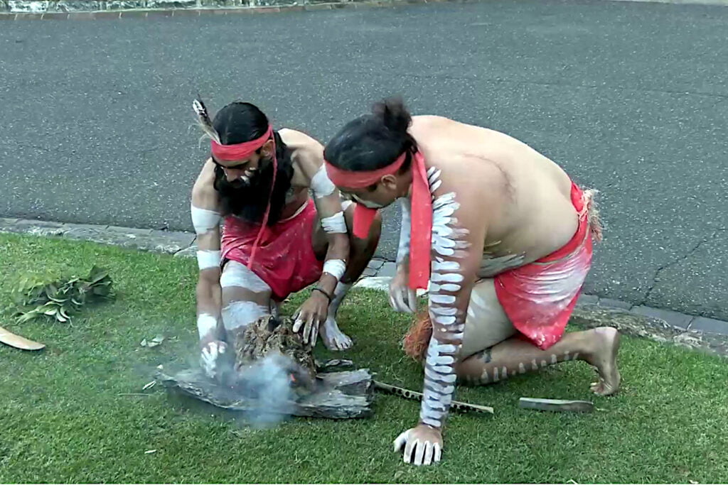 A smoking ceremony being prepared